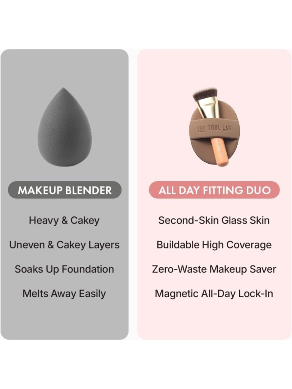 All-Day Fitting Duo Makeup Set - Liquid Cream Powder Foundation, Brush & Sponge - Picture 4 of 7